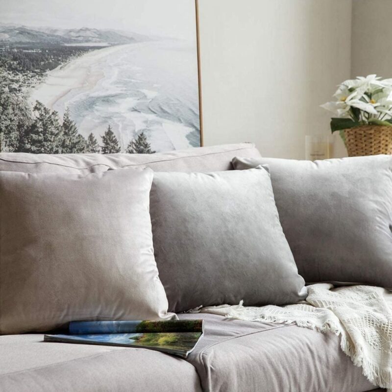 Açık Kahve Rengi Premium Kadife Özel Kırlent Kılıfı 2'li 43x43 Cm