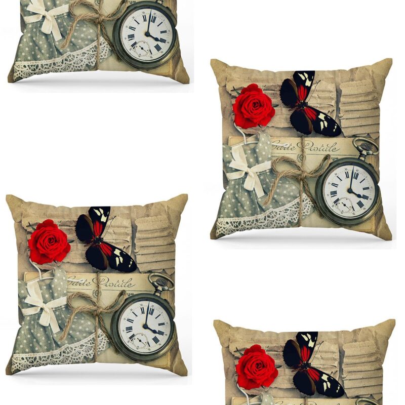 Özel Tasarım Çift Taraflı Dijital Baskı 4'lü Kırlent Kılıfı