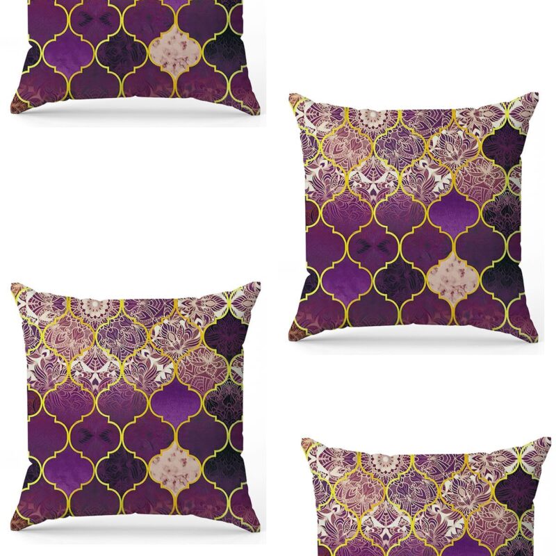 Özel Tasarım Çift Taraflı Dijital Baskı 4'lü Kırlent Kılıfı