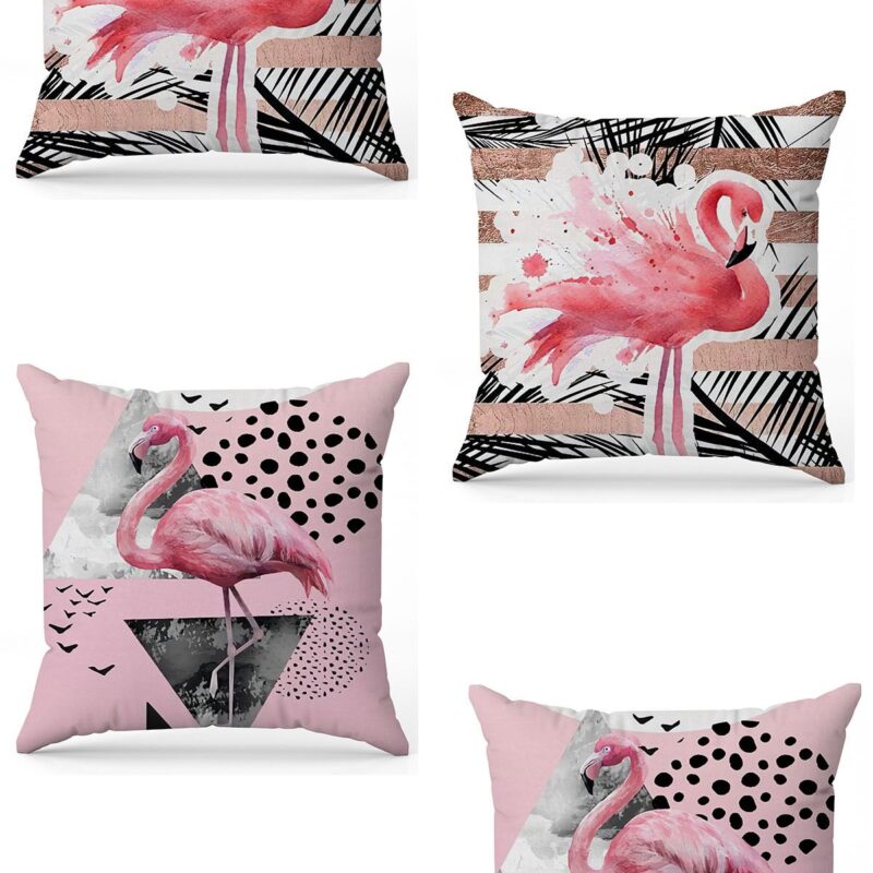 Özel Tasarım Çift Taraflı Dijital Baskı 4'lü Kırlent Kılıfı