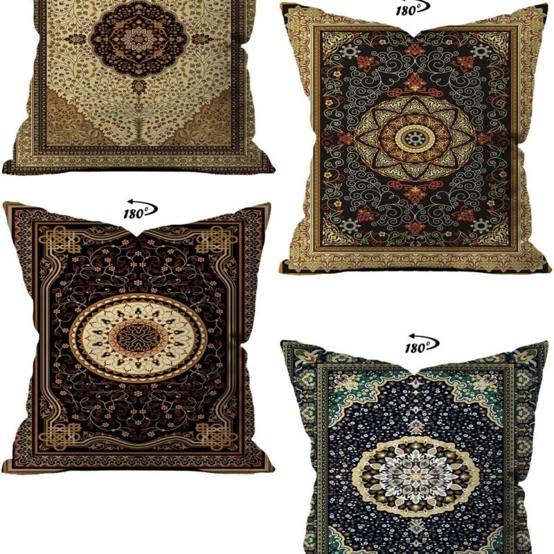 Modern Dekoratif Tasarım Çift Taraflı Dijital Baskılı 4'lü Dekoratif Kırlent Kılıfı
