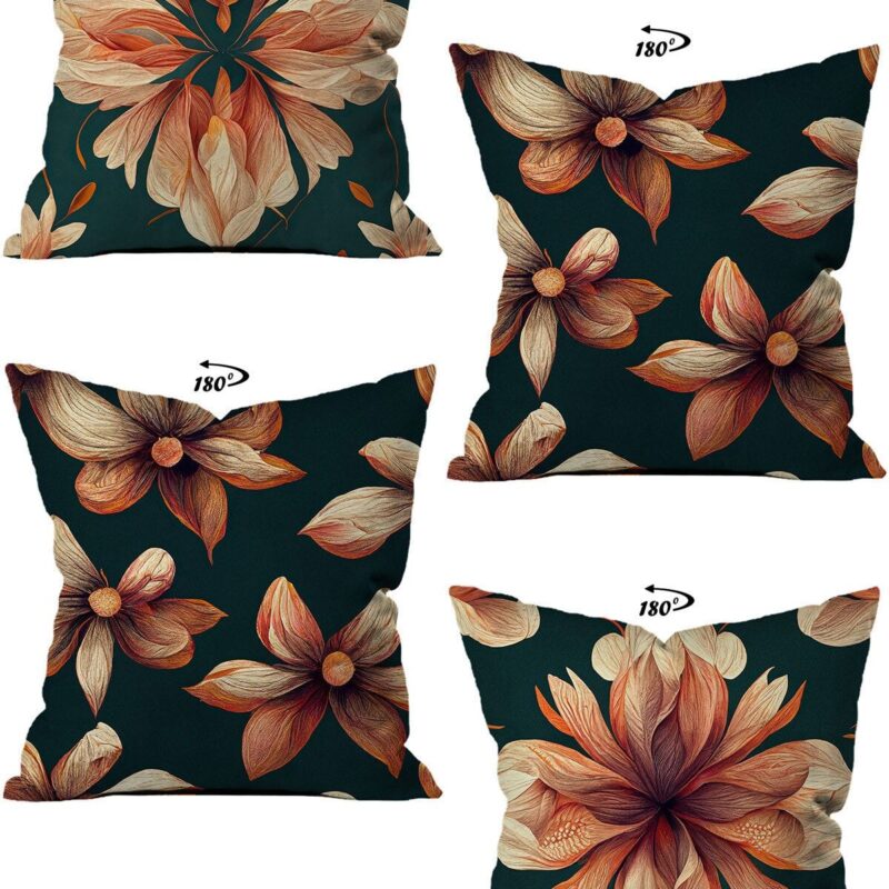 Modern Dekoratif Tasarım Çift Taraflı Dijital Baskılı 4'lü Dekoratif Kırlent Kılıfı