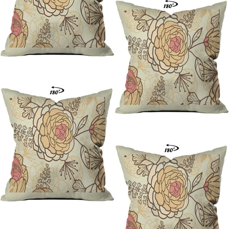 Modern Dekoratif Tasarım Çift Taraflı Dijital Baskılı 4'lü Dekoratif Kırlent Kılıfı