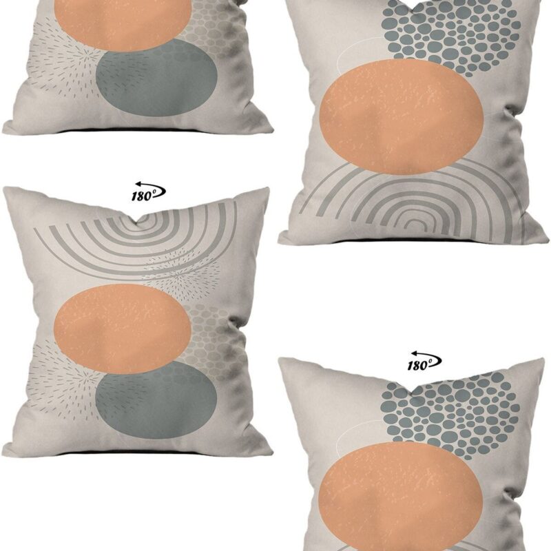 Modern Dekoratif Tasarım Çift Taraflı Dijital Baskılı 4'lü Dekoratif Kırlent Kılıfı