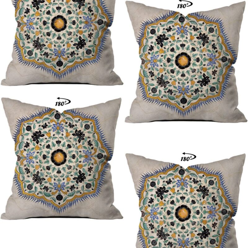 Modern Dekoratif Tasarım Çift Taraflı Dijital Baskılı 4'lü Dekoratif Kırlent Kılıfı