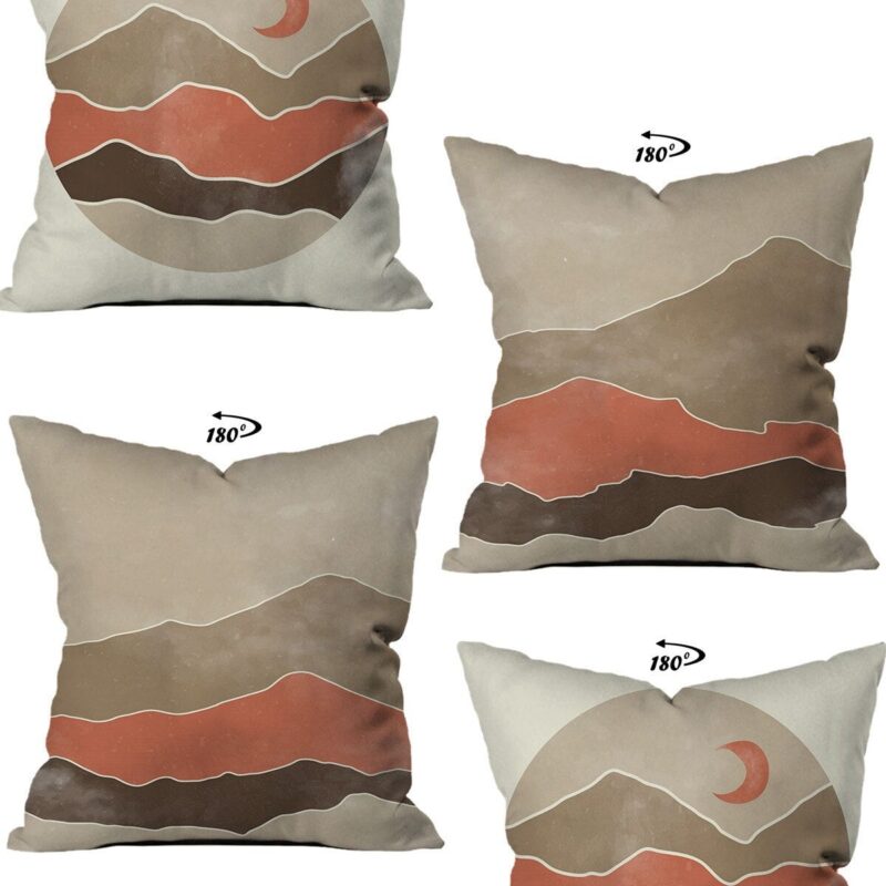 Modern Dekoratif Tasarım Çift Taraflı Dijital Baskılı 4'lü Dekoratif Kırlent Kılıfı