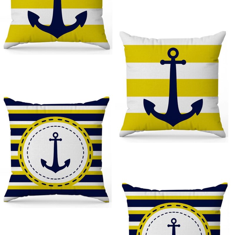 Özel Tasarım Çift Taraflı Dijital Baskı 4'lü Kırlent Kılıfı