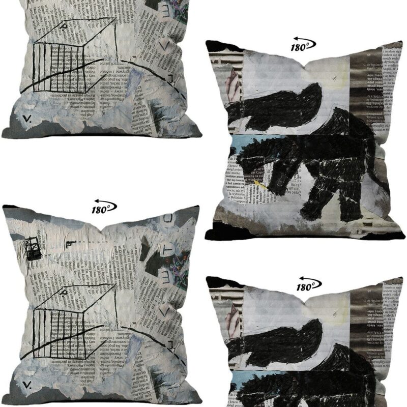 Modern Dekoratif Tasarım Çift Taraflı Dijital Baskılı 4'lü Dekoratif Kırlent Kılıfı