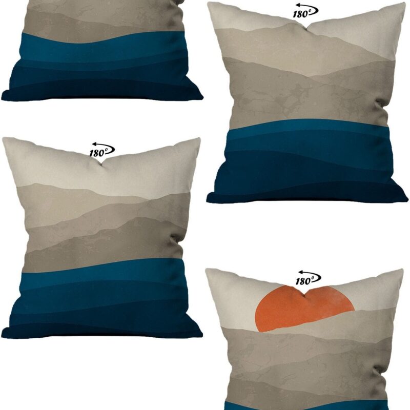 Modern Dekoratif Tasarım Çift Taraflı Dijital Baskılı 4'lü Dekoratif Kırlent Kılıfı