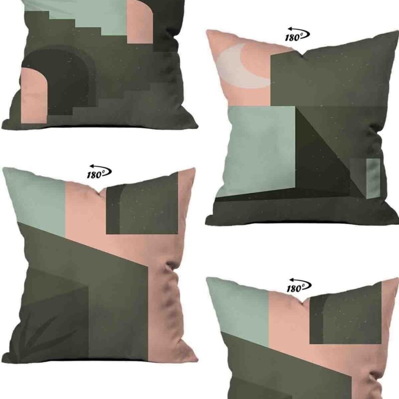 Modern Dekoratif Tasarım Çift Taraflı Dijital Baskılı 4'lü Dekoratif Kırlent Kılıfı