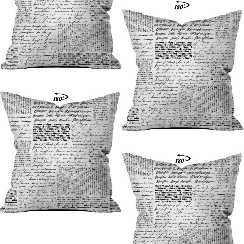 Modern Dekoratif Tasarım Çift Taraflı Dijital Baskılı 4'lü Dekoratif Kırlent Kılıfı