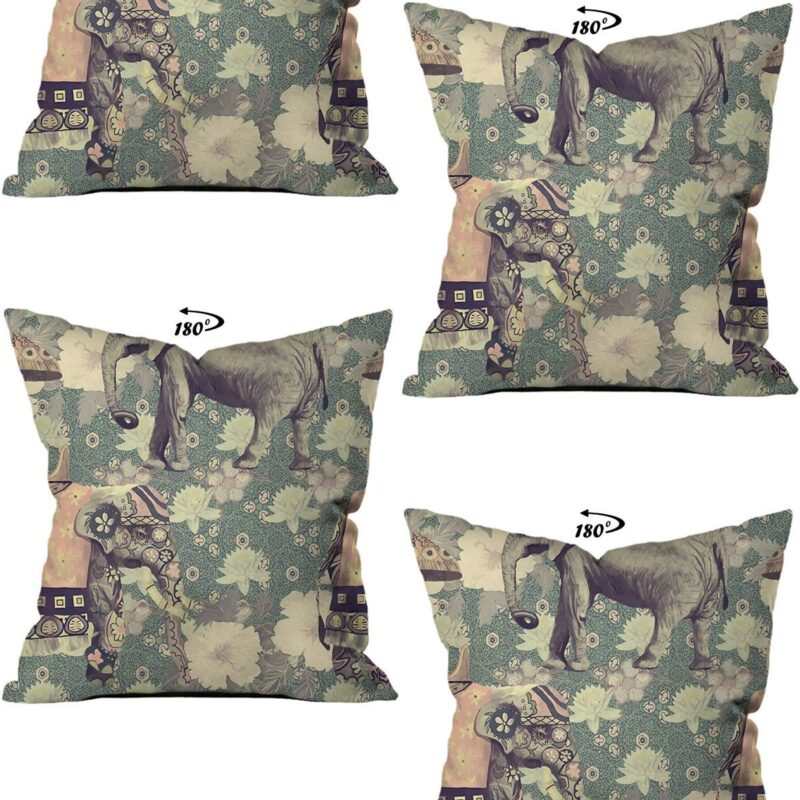 Modern Dekoratif Tasarım Çift Taraflı Dijital Baskılı 4'lü Dekoratif Kırlent Kılıfı