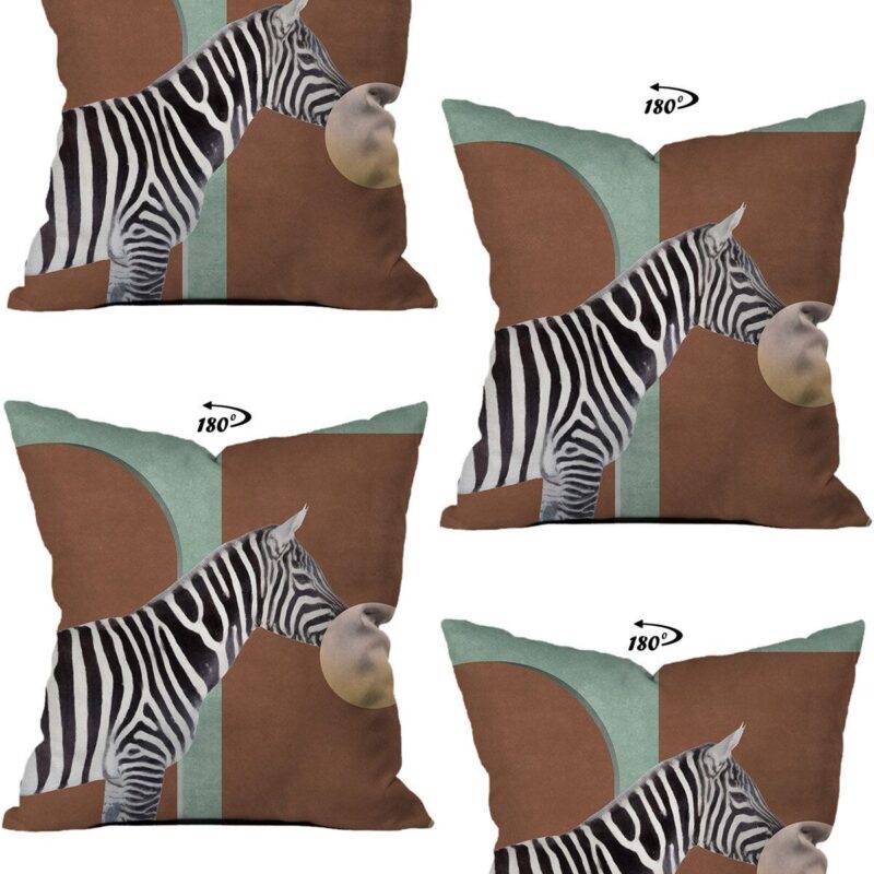 Modern Dekoratif Tasarım Çift Taraflı Dijital Baskılı 4'lü Dekoratif Kırlent Kılıfı