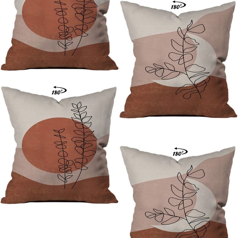 Modern Dekoratif Tasarım Çift Taraflı Dijital Baskılı 4'lü Dekoratif Kırlent Kılıfı