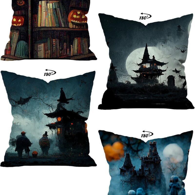 Modern Dekoratif Tasarım Çift Taraflı Dijital Baskılı 4'lü Dekoratif Kırlent Kılıfı