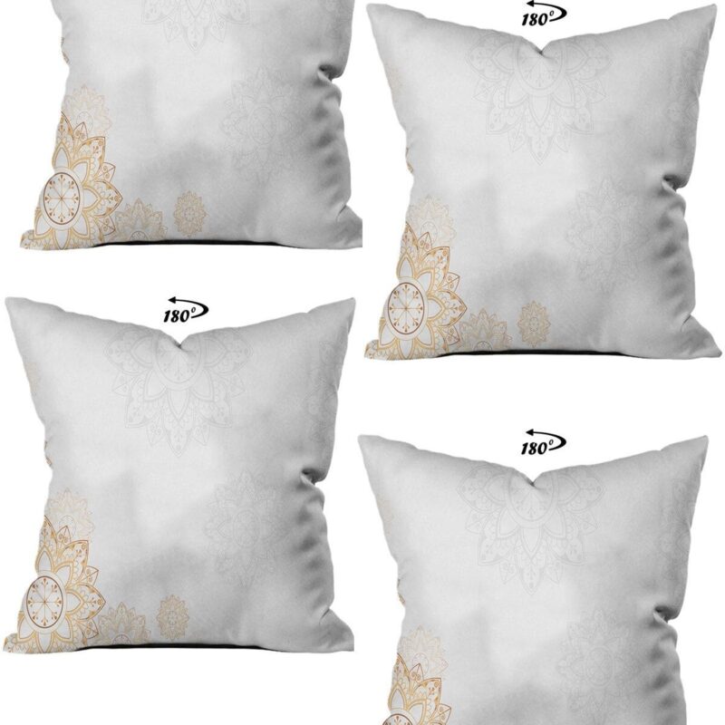 Modern Dekoratif Tasarım Çift Taraflı Dijital Baskılı 4'lü Dekoratif Kırlent Kılıfı