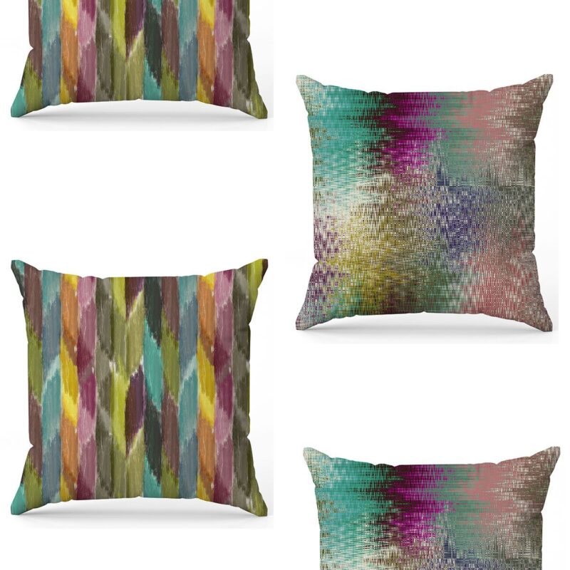 Özel Tasarım Çift Taraflı Dijital Baskı 4'lü Kırlent Kılıfı