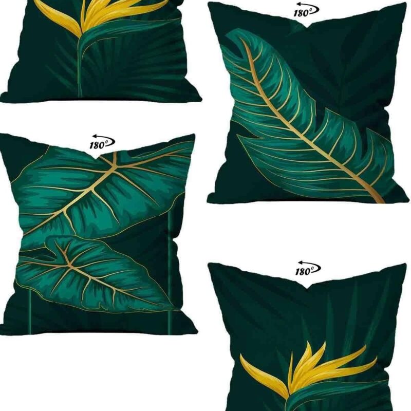 Modern Dekoratif Tasarım Çift Taraflı Dijital Baskılı 4'lü Dekoratif Kırlent Kılıfı