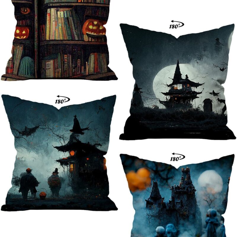 Modern Dekoratif Tasarım Çift Taraflı Dijital Baskılı 4'lü Dekoratif Kırlent Kılıfı