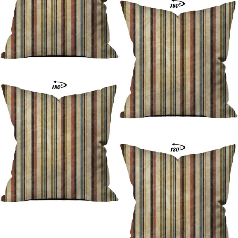 Modern Dekoratif Tasarım Çift Taraflı Dijital Baskılı 4'lü Dekoratif Kırlent Kılıfı