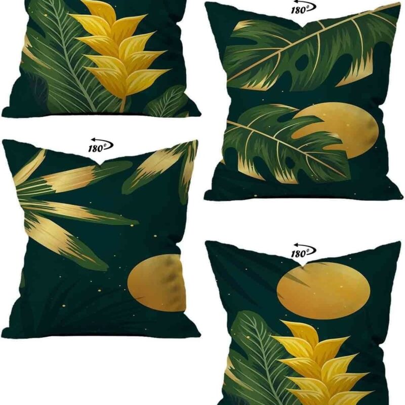 Modern Dekoratif Tasarım Çift Taraflı Dijital Baskılı 4'lü Dekoratif Kırlent Kılıfı