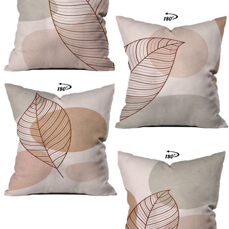 Modern Dekoratif Tasarım Çift Taraflı Dijital Baskılı 4'lü Dekoratif Kırlent Kılıfı