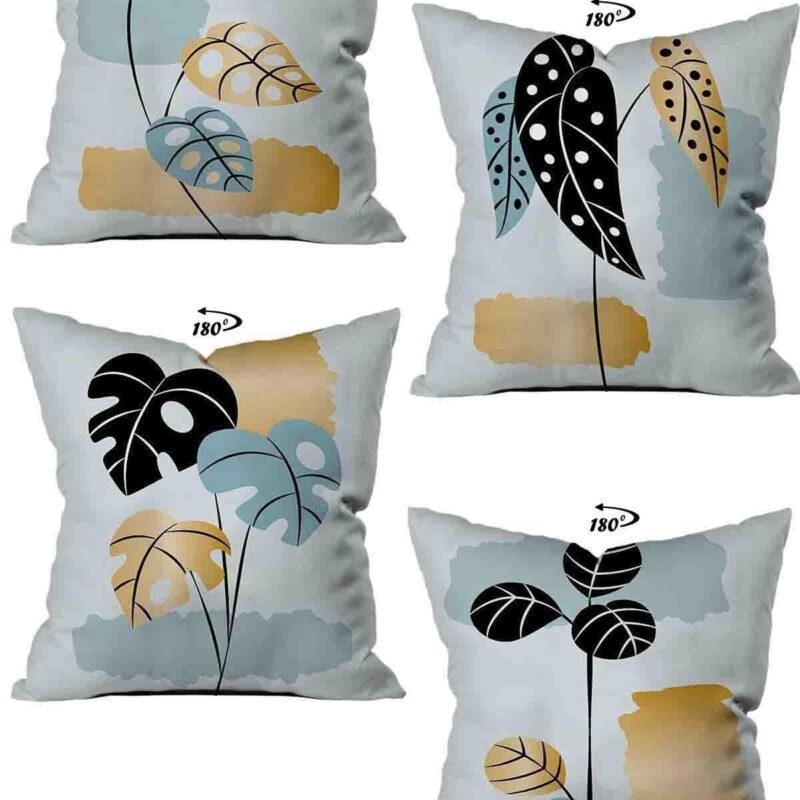 Modern Dekoratif Tasarım Çift Taraflı Dijital Baskılı 4'lü Dekoratif Kırlent Kılıfı