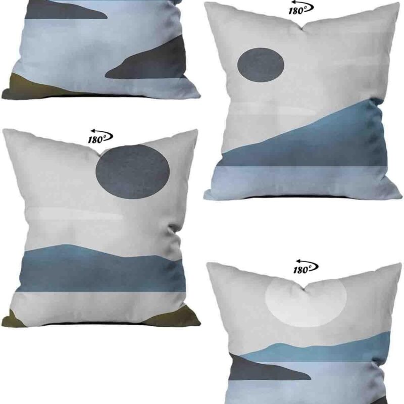 Modern Dekoratif Tasarım Çift Taraflı Dijital Baskılı 4'lü Dekoratif Kırlent Kılıfı