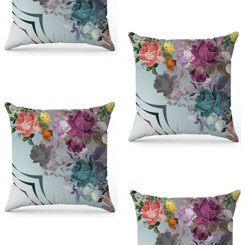 Özel Tasarım Çift Taraflı Dijital Baskı 4'lü Kırlent Kılıfı