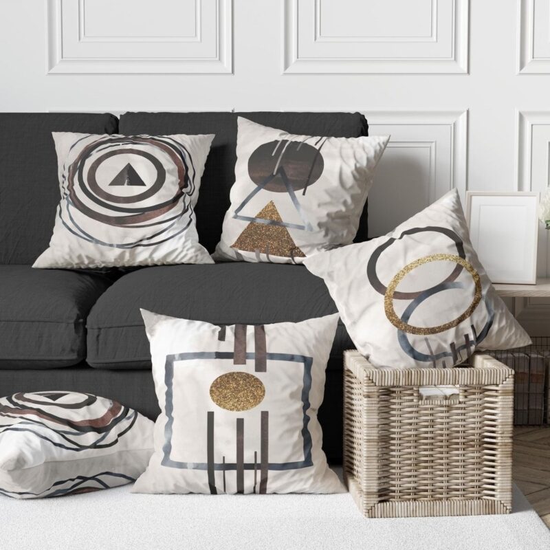 Özel Tasarım 5'lü Çift Taraf Baskılı Premium Kırlent Kılıfı