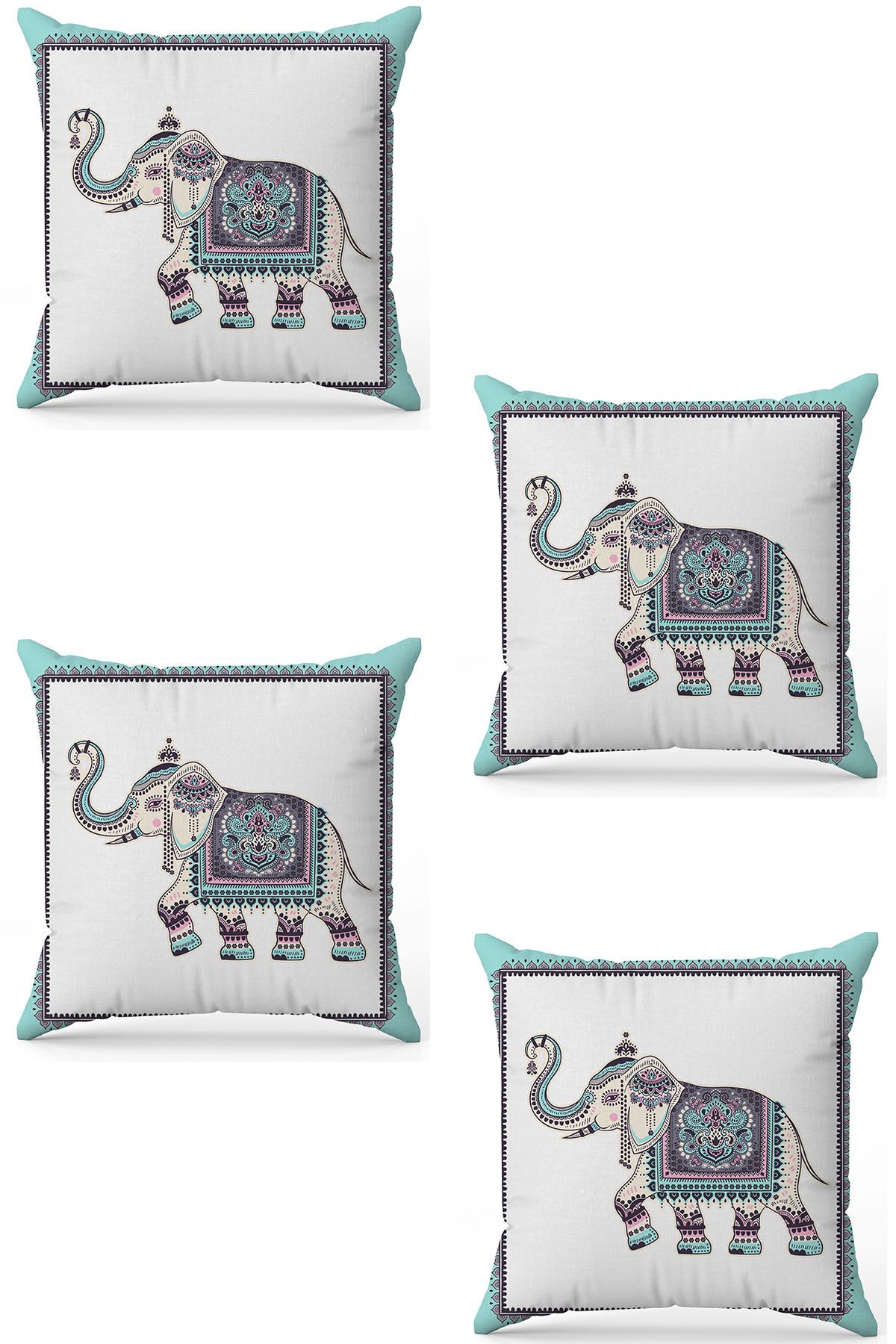 Özel Tasarım Çift Taraflı Dijital Baskı 4'lü Kırlent Kılıfı