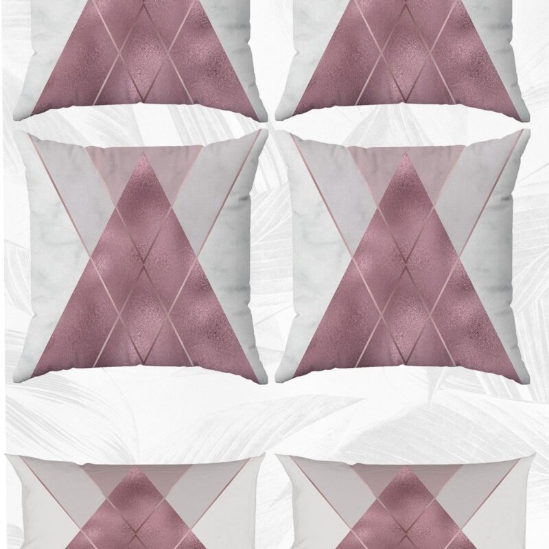 Mermer Desenli Çift Tarafı Baskılı 43x43 Ve 30x50 Kırlent Yastık Kılıfı 6'lı Set