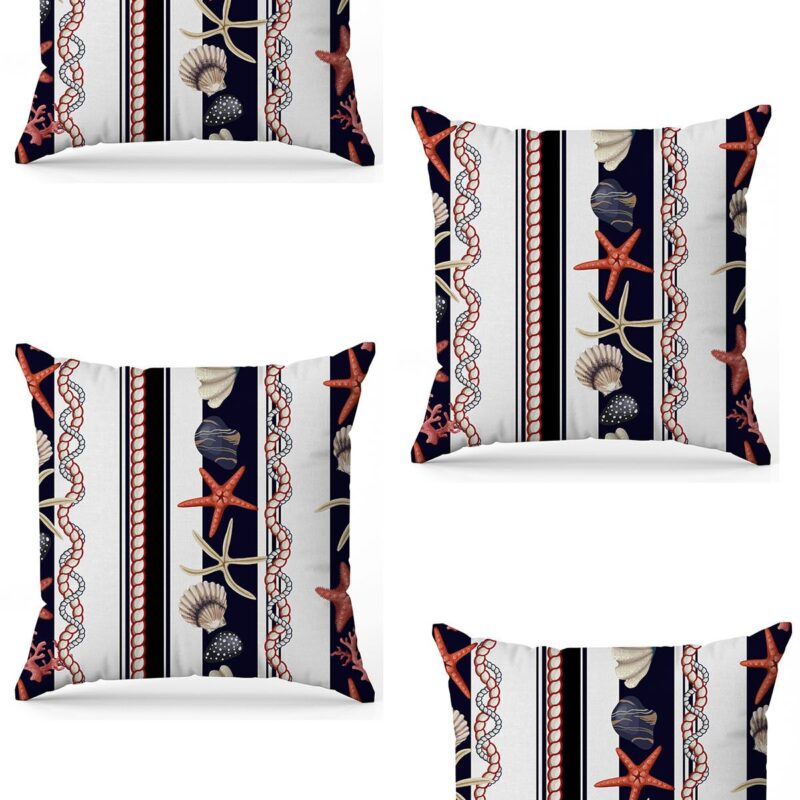 Özel Tasarım Çift Taraflı Dijital Baskı 4'lü Kırlent Kılıfı