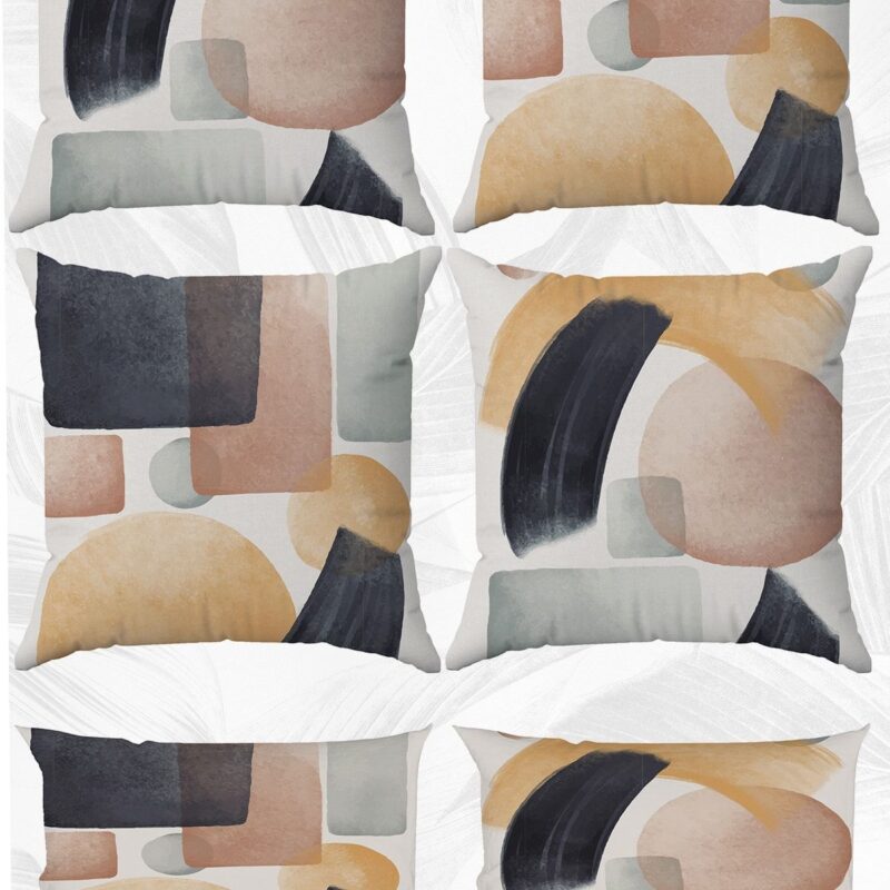 Minimalist Art Çift Tarafı Baskılı 43x43 Ve 30x50 Kırlent Yastık Kılıfı 6'lı Set