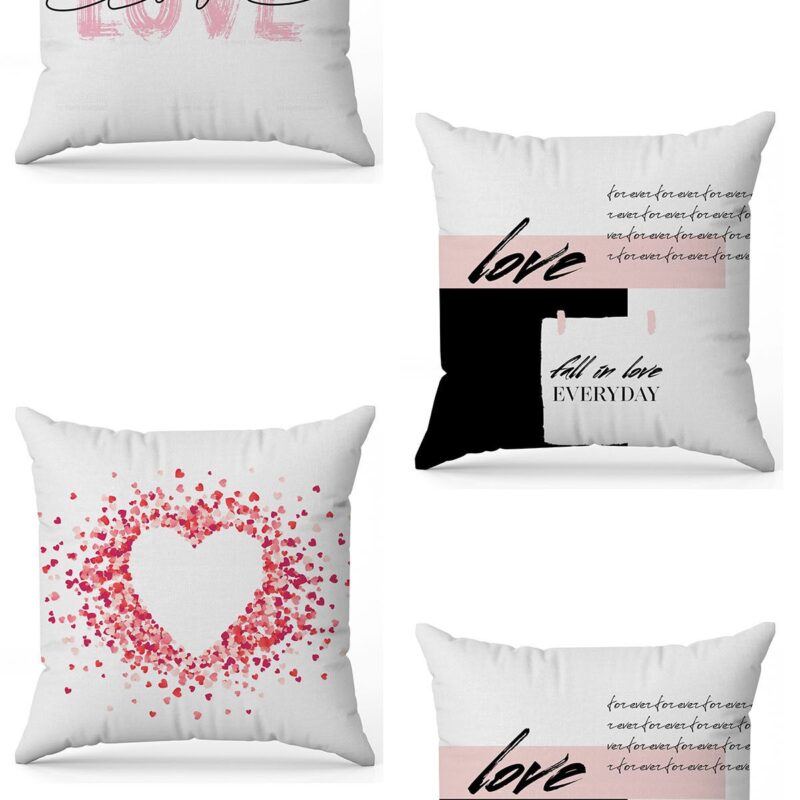 Özel Tasarım Çift Taraflı Dijital Baskı 4'lü Kırlent Kılıfı