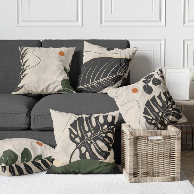 Özel Tasarım 5'lü Çift Taraf Baskılı Premium Kırlent Kılıfı