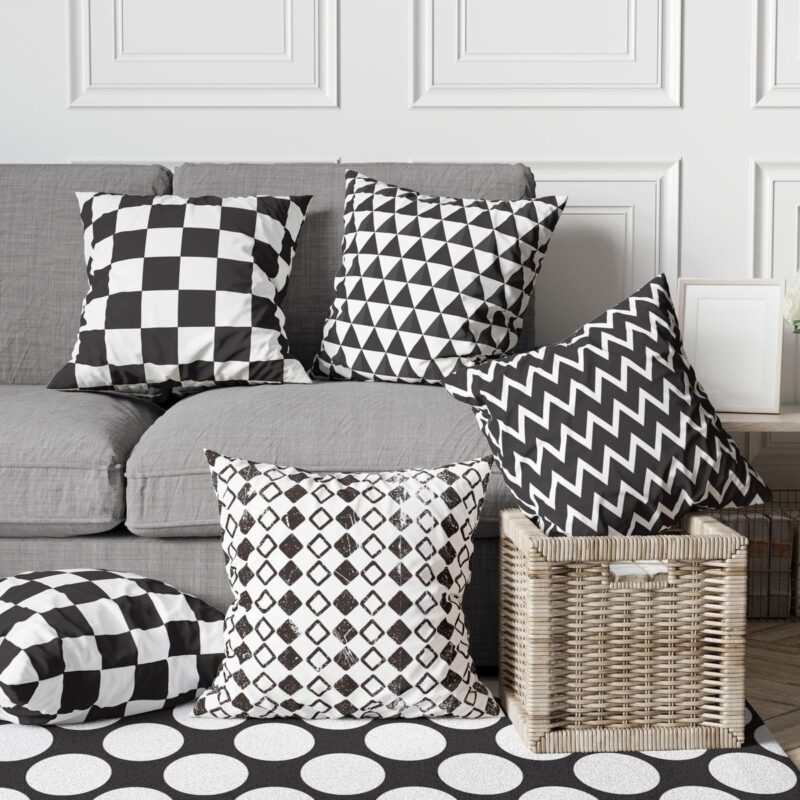 Özel Tasarım 5'lü Çift Taraf Baskılı Premium Kırlent Kılıfı