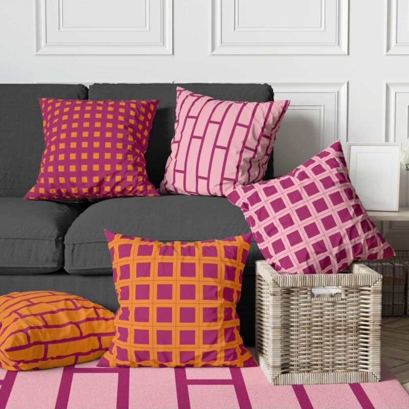 Özel Tasarım 5'lü Çift Taraf Baskılı Premium Kırlent Kılıfı