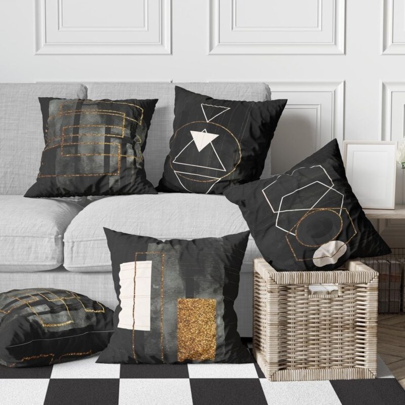 Özel Tasarım 5'lü Çift Taraf Baskılı Premium Kırlent Kılıfı