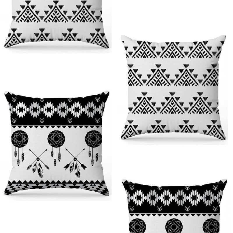 Özel Tasarım Çift Taraflı Dijital Baskı 4'lü Kırlent Kılıfı