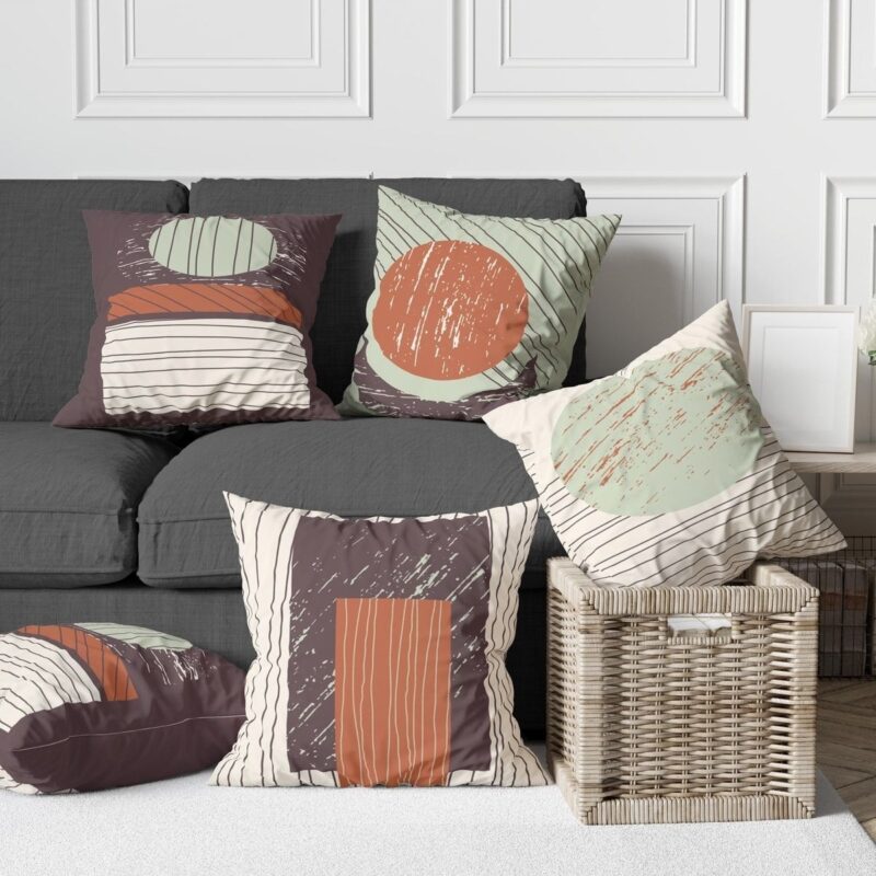 Özel Tasarım 5'lü Çift Taraf Baskılı Premium Kırlent Kılıfı