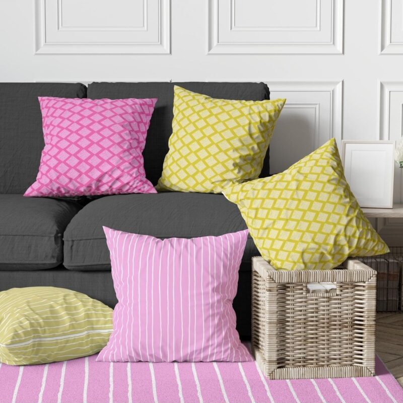 Özel Tasarım 5'lü Çift Taraf Baskılı Premium Kırlent Kılıfı