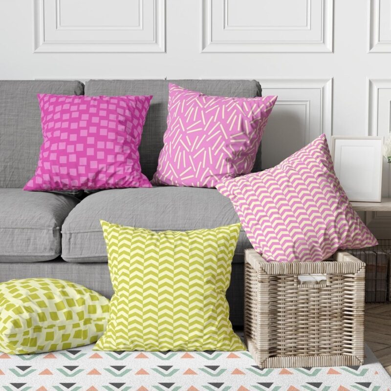 Özel Tasarım 5'lü Çift Taraf Baskılı Premium Kırlent Kılıfı