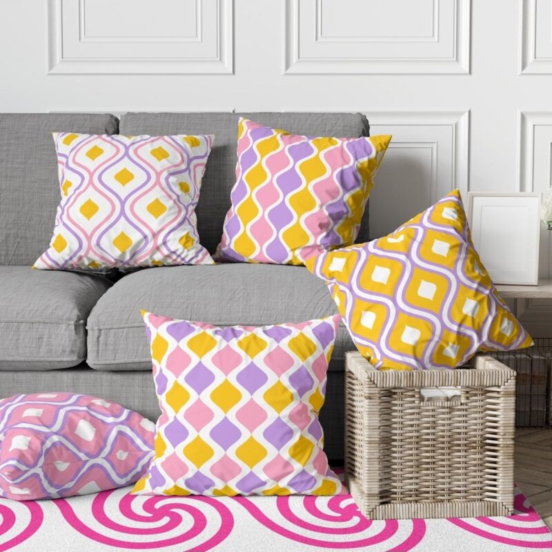 Özel Tasarım 5'lü Çift Taraf Baskılı Premium Kırlent Kılıfı