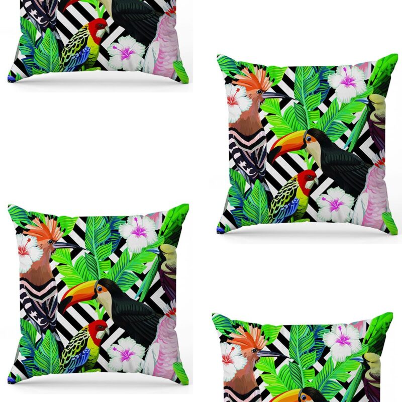 Özel Tasarım Çift Taraflı Dijital Baskı 4'lü Kırlent Kılıfı