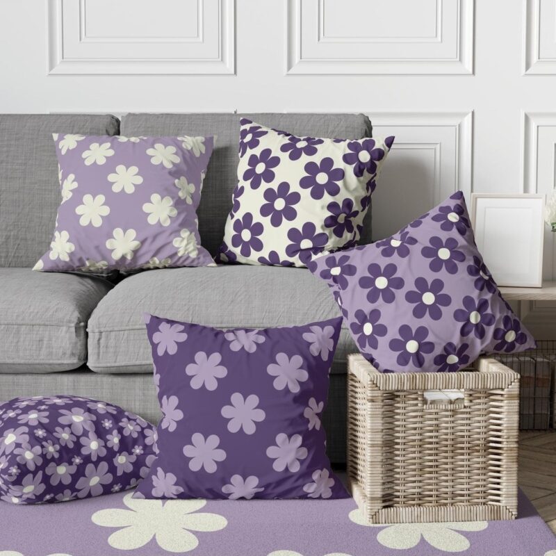 Özel Tasarım 5'lü Çift Taraf Baskılı Premium Kırlent Kılıfı