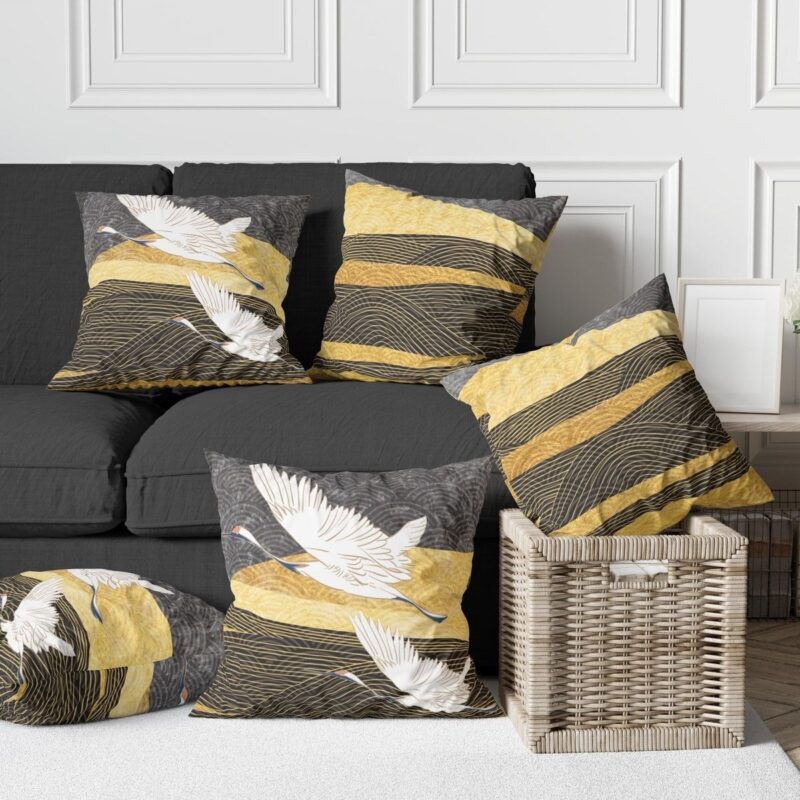 Özel Tasarım 5'lü Çift Taraf Baskılı Premium Kırlent Kılıfı