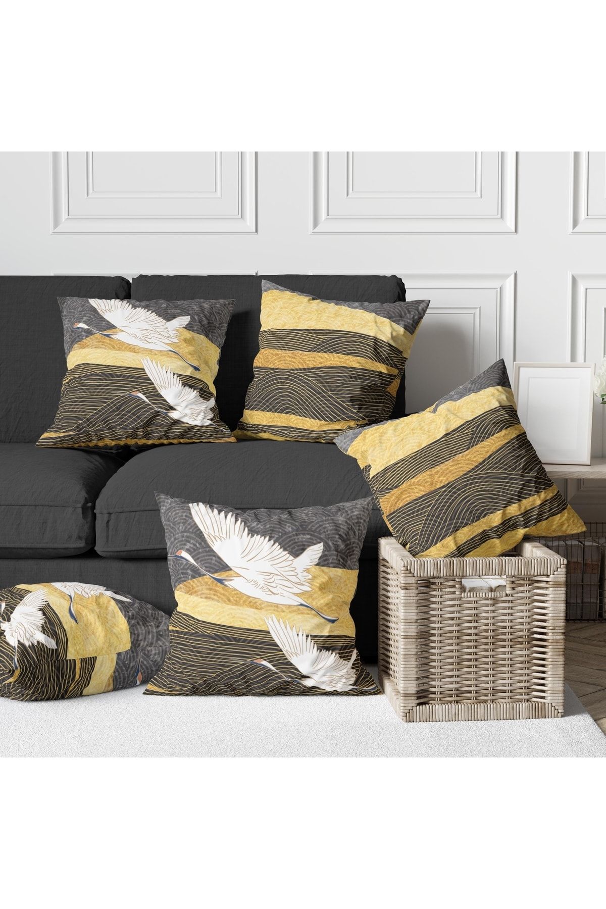 Özel Tasarım 5'lü Çift Taraf Baskılı Premium Kırlent Kılıfı