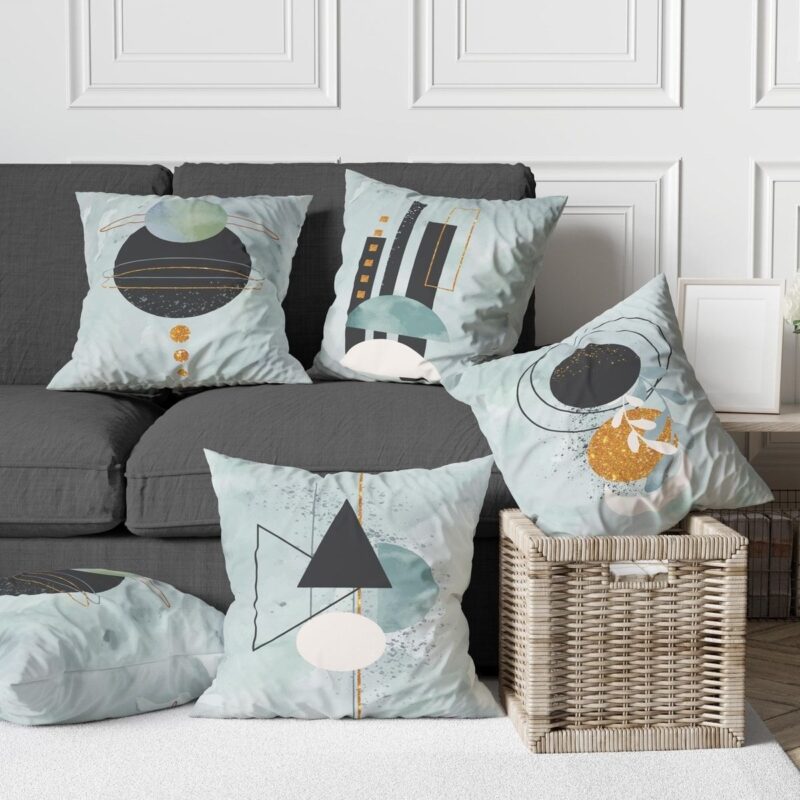 Özel Tasarım 5'lü Çift Taraf Baskılı Premium Kırlent Kılıfı