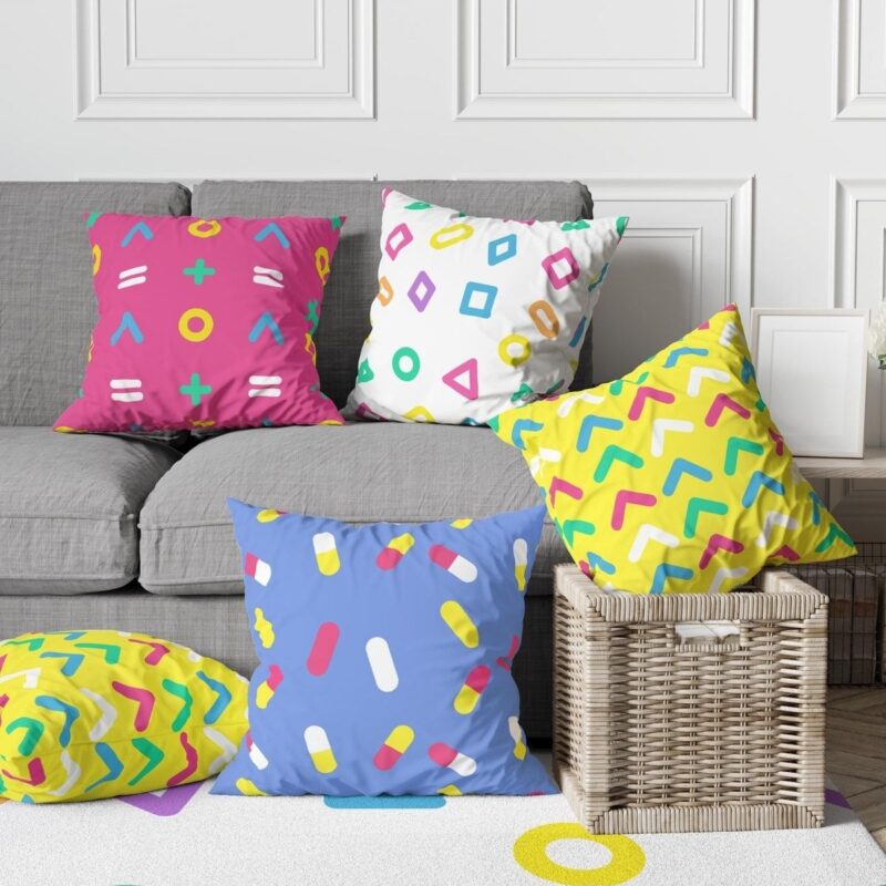 Özel Tasarım 5'lü Çift Taraf Baskılı Premium Kırlent Kılıfı